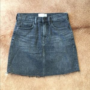Everlane Raw Hem Denim Skirt
